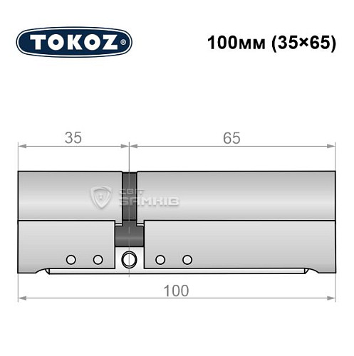 Циліндр TOKOZ Pro300 100 (35*65) нікель матовий - Фото №6