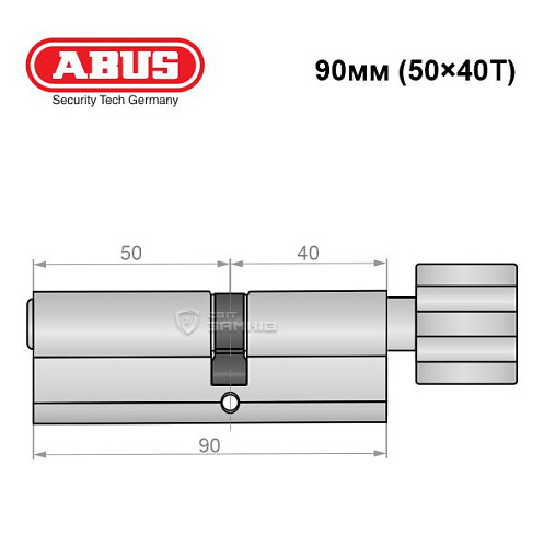 Циліндр ABUS Vitess 1000 90T (50*40T) нікель сатин - Фото №7