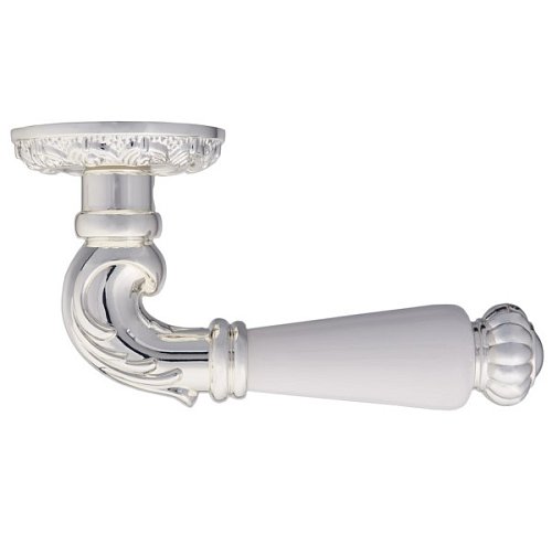 Ручки на розеті GAVROCHE Neodium Nd-Z20 BS/W яскраве срібло/біла емаль - Фото №3