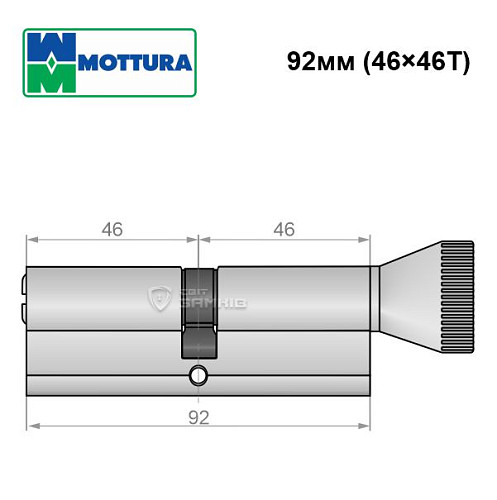 Циліндр MOTTURA Project DPC1F 92T (46*46T) нікель матовий - Фото №5