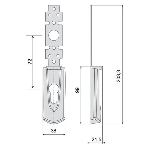 Внешняя панель CISA 07176.61 под цилиндр для антипаники серии 59711 72 мм черный - Фото №5 Внешняя панель CISA 07176.61 под цилиндр для антипаники серии 59711 72 мм черный - Фото №5