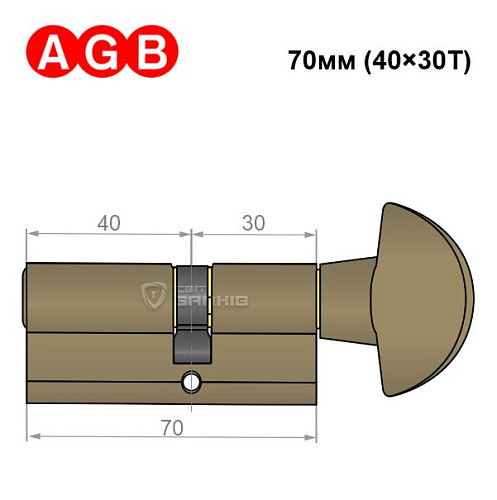 Циліндр AGB MOD 600 70T (40*30T) зелена бронза - Фото №6