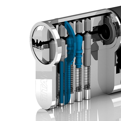 Циліндр TITAN K55 100 (30*70) нікель сатин - Фото №6