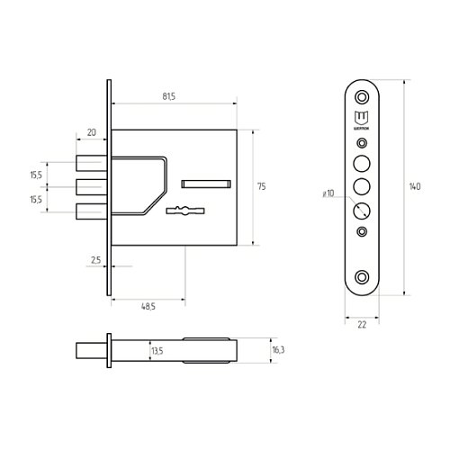 Механізм замка SHERLOCK 03.15 (BS51мм) 5 ключів - Фото №5