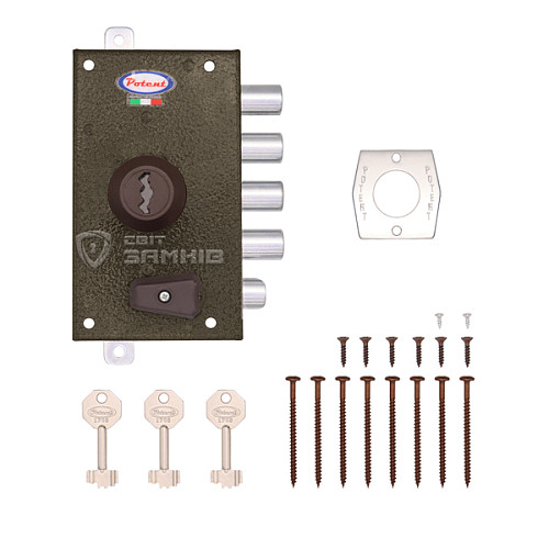 Замок накладний POTENT 1735 (BS45мм) лівий 3 ключа - Фото №5