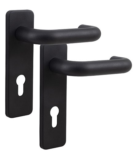 Ручки противопожарные на планке SANTOS 1919 Square 72 мм Black черные - Фото №1