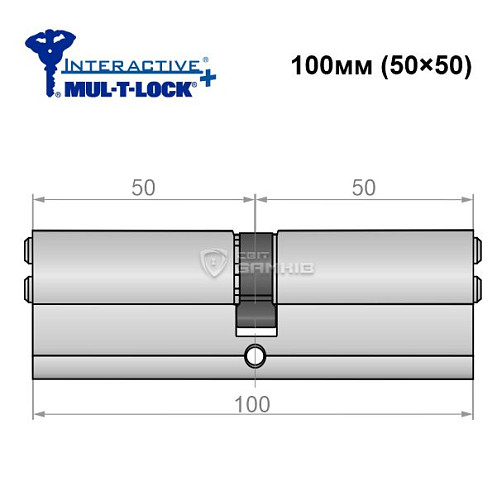 Циліндр MUL-T-LOCK MTL600/Interactive+ 100 (50*50) нікель сатин - Фото №5