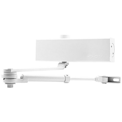 Доводчик CISA C1511.03.0.45 Professional Plus2 STD HO с фиксацией до 80 кг белый - Фото №1