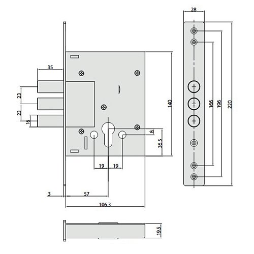 Механизм замка CISA 56426.60 Monoblock 257 (BS60мм) хром матовый - Фото №8