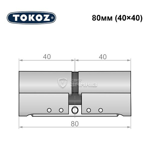 Циліндр TOKOZ Pro300 80 (40*40) нікель матовий - Фото №6