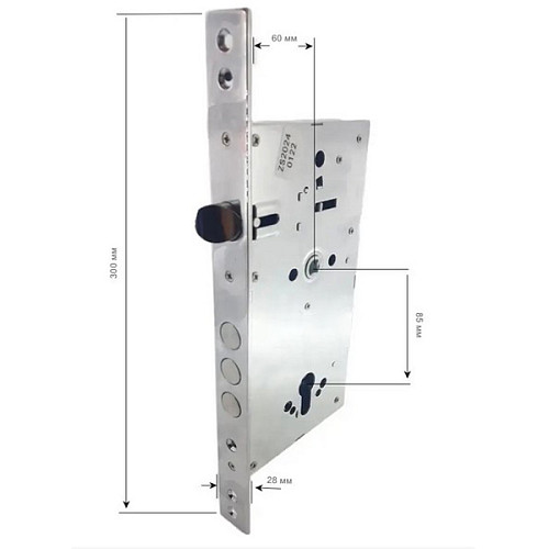 Механизм замка PES Monoblok (BS60*85мм) нержавеющая сталь - Фото №4
