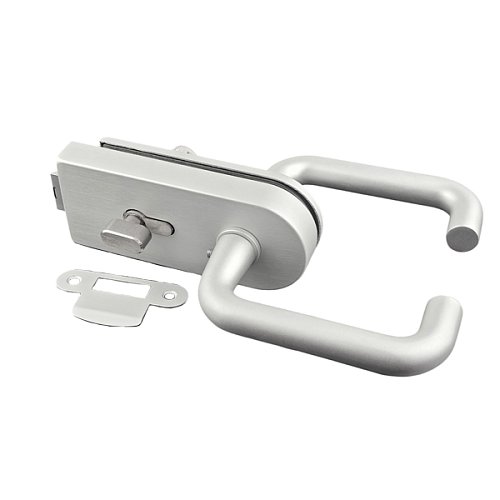 Комплект замка GLASS-M-TECH G2012 накладной для стеклянных дверей (стекло-стена) двухсторонний серый - Фото №3