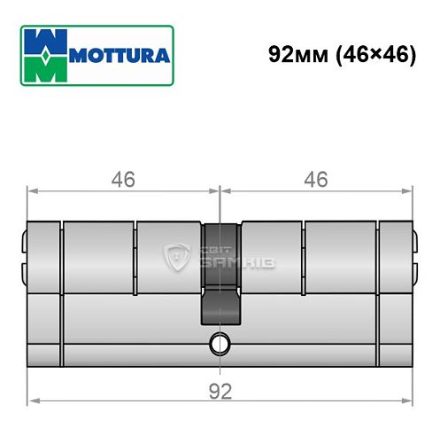Цилиндр MOTTURA Champions Pro 92 (46*46) матовый хром - Фото №7