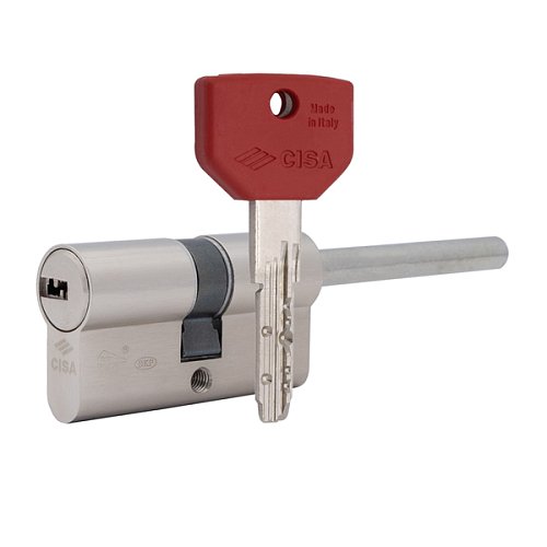 Цилиндр CISA ASIX P8 PRO 80T (50*30T) со штоком никель матовый 5+1 ключ - Фото №1
