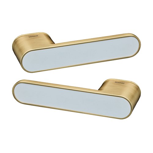 Ручки на розетте GAVROCHE GRclick сатиновое золото/белый - Фото №1