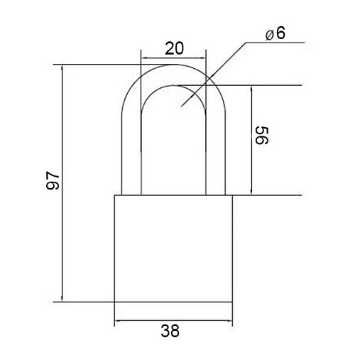 Замок навісний APECS PD-01-L-38 (3 ключа) - Фото №4