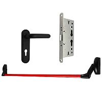 Комплект врезной антипаники CISA Fast Push 59607.10 1500 мм красный с замком и ручкой