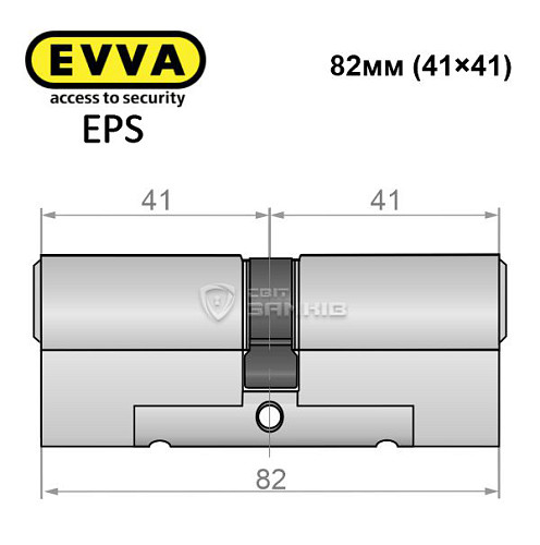 Циліндр EVVA EPS 82 (41*41) нікель сатин - Фото №4