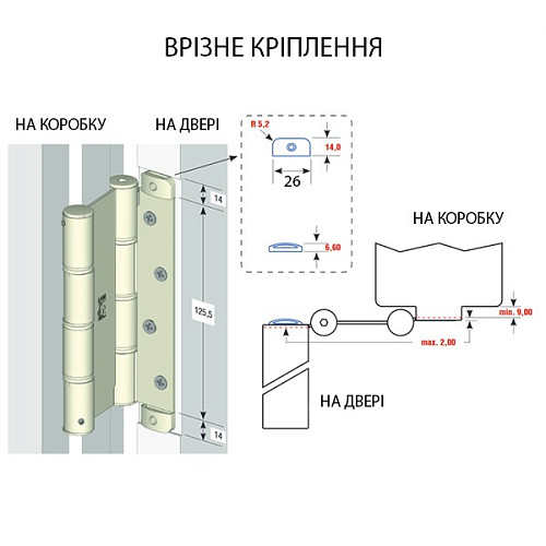 Завіс барний ALDEGHI LUIGI 87NO125-40 125 мм NO чорний - Фото №7