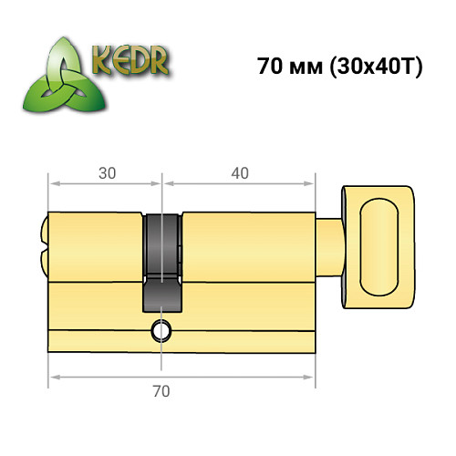 Циліндр KEDR Brass 70T (30*40T) ZCG полірована латунь - Фото №8