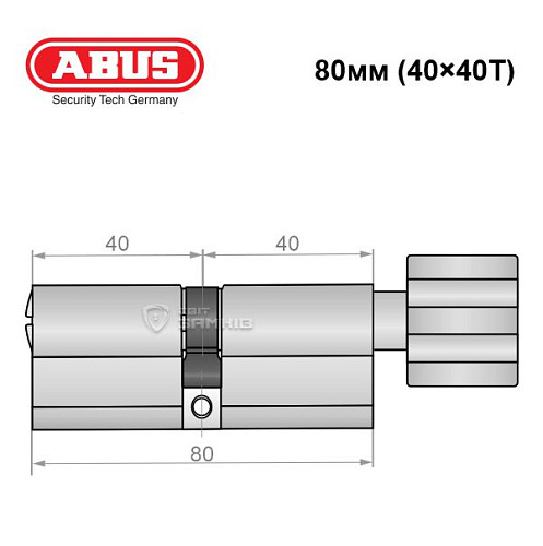 Цилиндр ABUS Bravus 4000 MX (модульный) 80T (40*40T) никель сатин - Фото №8