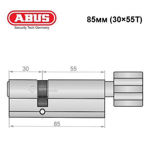 Циліндр ABUS Vitess 1000 85T (30*55T) нікель сатин - Фото №7