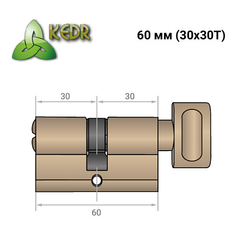 Цилиндр KEDR Zink 60T (30*30T) ZCAB античная бронза - Фото №7