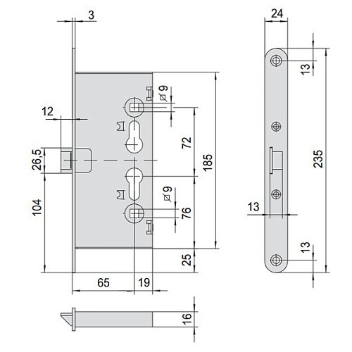 Электромеханический замок антипаника CISA Mito Panic 13110 (BS65мм) - Фото №9