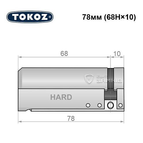 Цилиндр половинка TOKOZ Pro400 78 (68*10H) (H - закаленная сторона) никель матовый - Фото №5