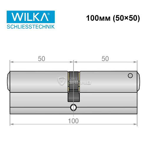 Цилиндр WILKA 1400 C Premium 130 100 (50*50) никель - Фото №7
