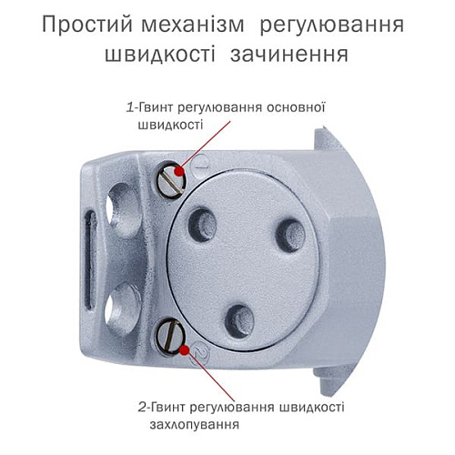 Дотягувач RYOBI DS-2550 BC STD HO з фіксацією до 80кг Сірий - Фото №6