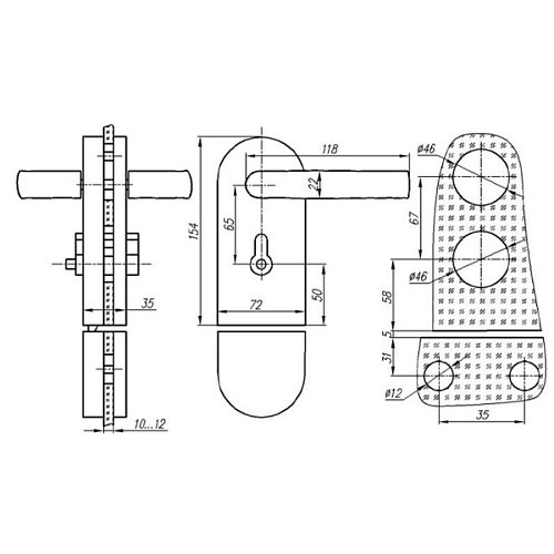 Комплект замка GLASS-M-TECH G-DL18 накладной для стеклянных дверей (стекло-стекло) сатин - Фото №4