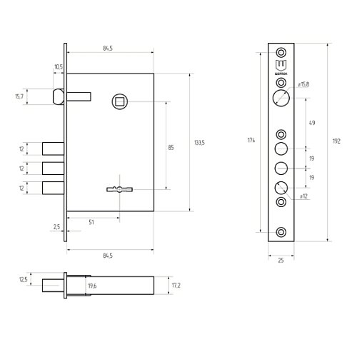 Механізм замка SHERLOCK 04.27 (BS53,5*85мм) 5 ключів - Фото №5