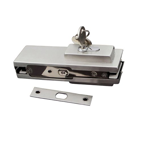 Замок накладной GLASS-M-TECH EK-51 для барных стеклянных дверей сатин - Фото №2