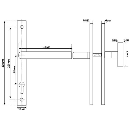 Ручки на планці ABARO Monaco FM фіксована-натискна нержавіюча сталь - Фото №7