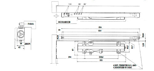 Дотягувач RYOBI DS-4550T BC/DA SLD HO з фіксацією до 80кг Сірий - Фото №12