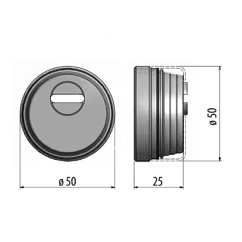 Протектор AZZI FAUSTO Antitubo 25 мм ME50/85X70/OS овальний широкий латунь матова - Фото №8