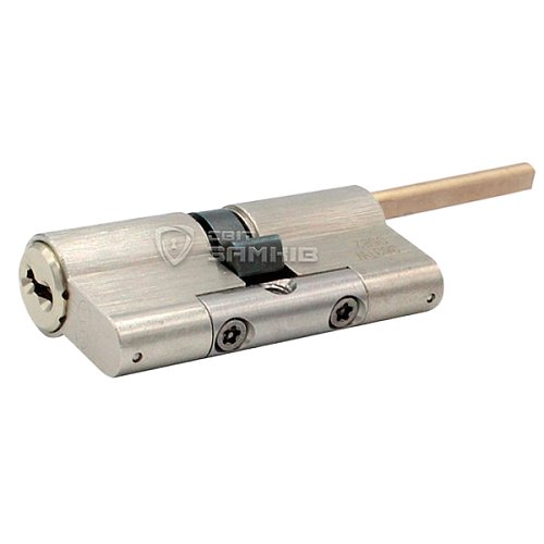 Циліндр EVVA 4KS 107Т (76*31T) зі штоком нікель сатин 3 ключі - Фото №2