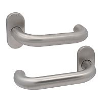 Ручки на розетте ABARO Valencia MM овальная розетта нержавеющая сталь