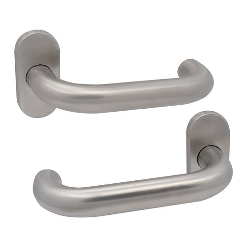 Ручки на розеті ABARO Valencia MM овальна розета нержавіюча сталь - Фото №1