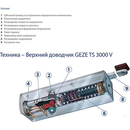 Дотягувач GEZE TS 3000 VBC SLD до 80кг FIRE Коричневий - Фото №3
