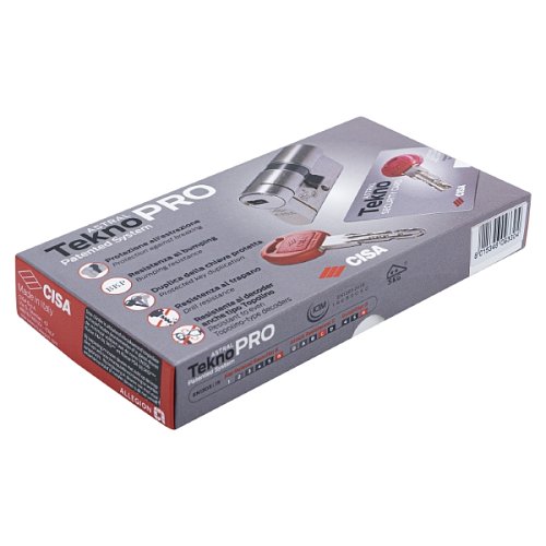 Циліндр CISA Astral Tekno PRO 65T (35*30T) зі штоком нікель матовий 3 ключі - Фото №11