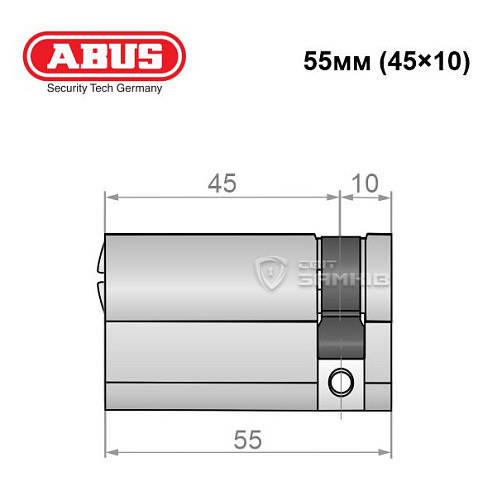 Цилиндр половинка ABUS Bravus 4000 Compact 55 (45*10) никель сатин 3 ключа - Фото №7