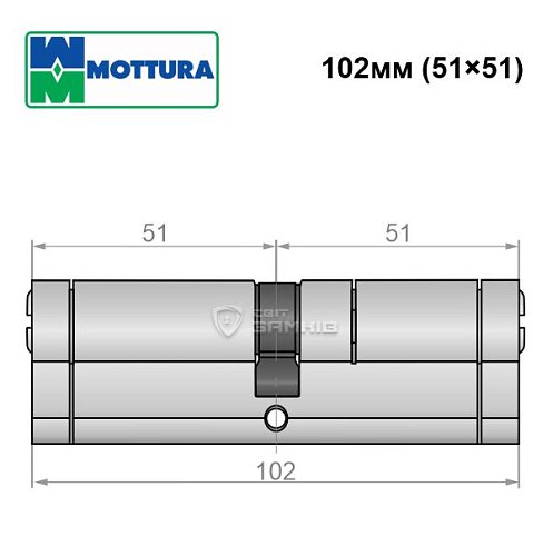 Цилиндр MOTTURA Champions C39 102 (51*51) никель матовый - Фото №7