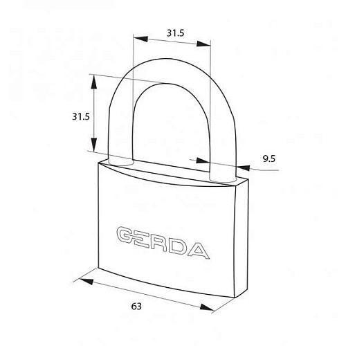 Замок навісний GERDA KZZS 60 (3 ключа) - Фото №4