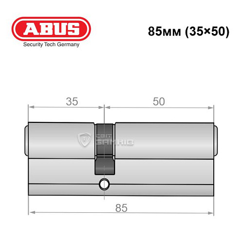 Цилиндр ABUS S60P 85 (35*50) никель - Фото №6