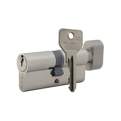 Циліндр CISA C2000 100T (50*50T) нікель матовий 3 ключі - Фото №1