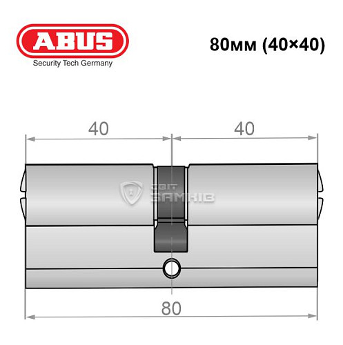 Цилиндр ABUS X12R 80 (40*40) никель сатин - Фото №5