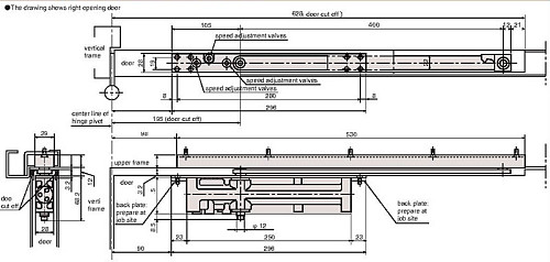 Доводчик скрытый RYOBI COU-53 SLD L до 65 кг левый - Фото №6