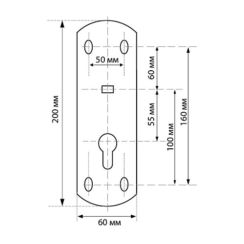 Ручки на планці SIBA Genoa 55 матовий нікель - Фото №2